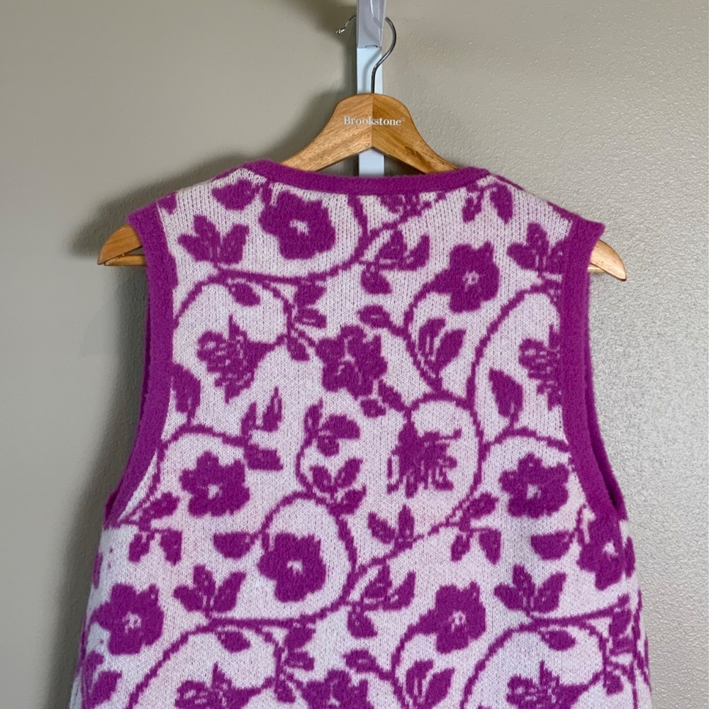 ZARA Floral Jacquard Knit Vest - Picture 14 of 16